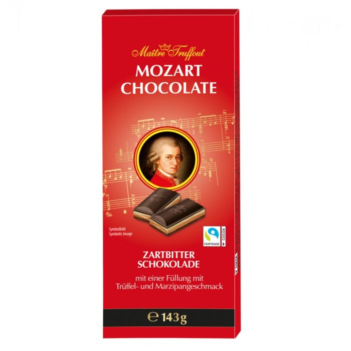 Maitre Mozart - marcipánnal töltött táblás étcsokoládé 143 g